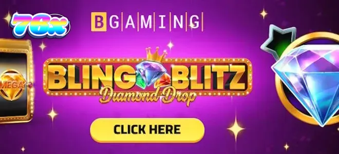 Interface brilhante e luxuosa do slot Bling Blitz Diamond Drop com elementos metálicos e diamantes.